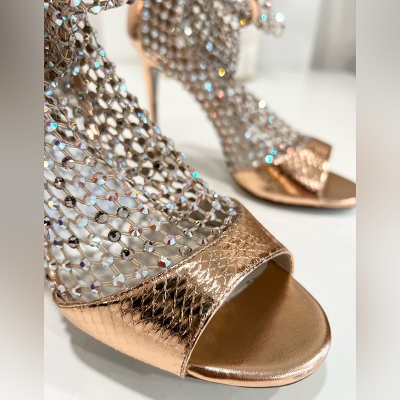 Rene Caovilla Mesh and Metallic Net boots Galaxia Embellished Sandals - Picture 6 of 16